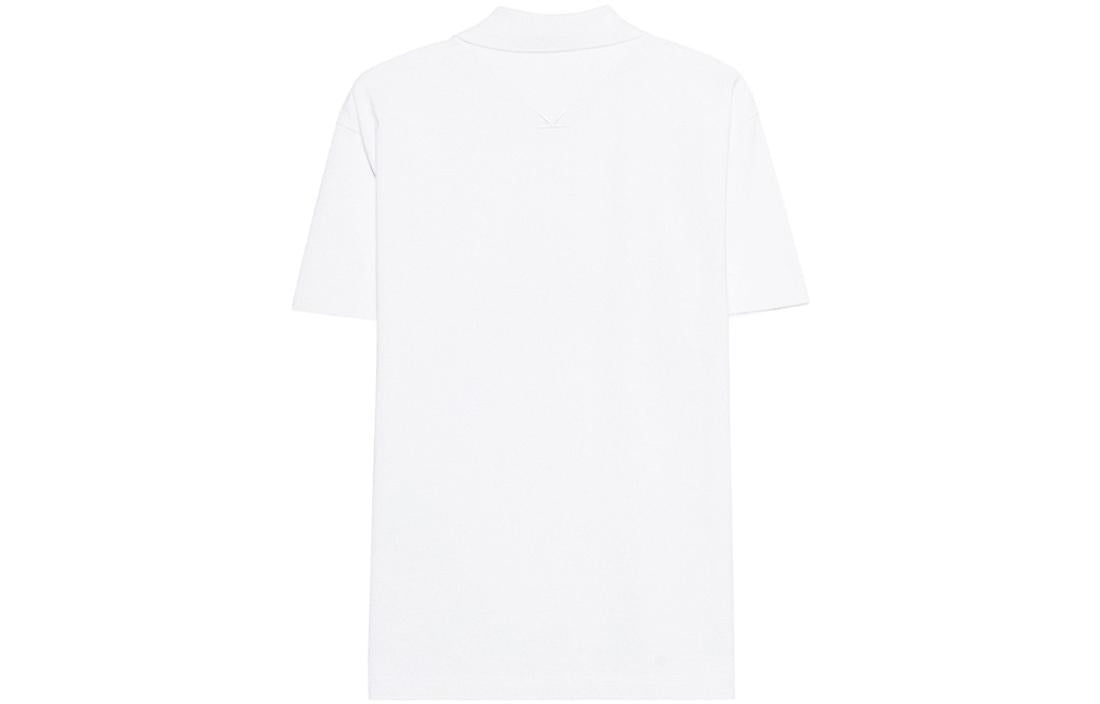 Men's KENZO Alphabet Printing Casual Short Sleeve Polo Shirt White F965PO0384BD-01