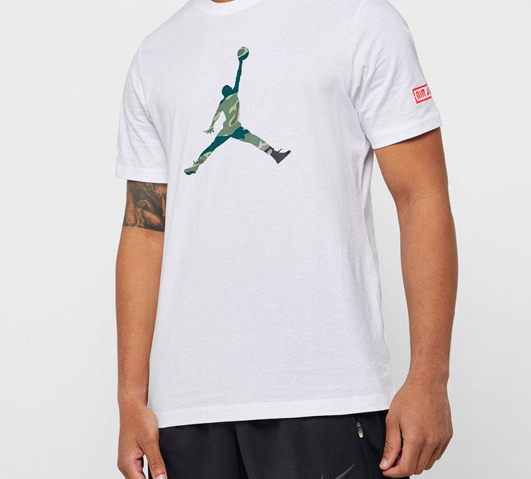 Air Jordan City Of Flight Flying Man Printing Short Sleeve White AT9180-100
