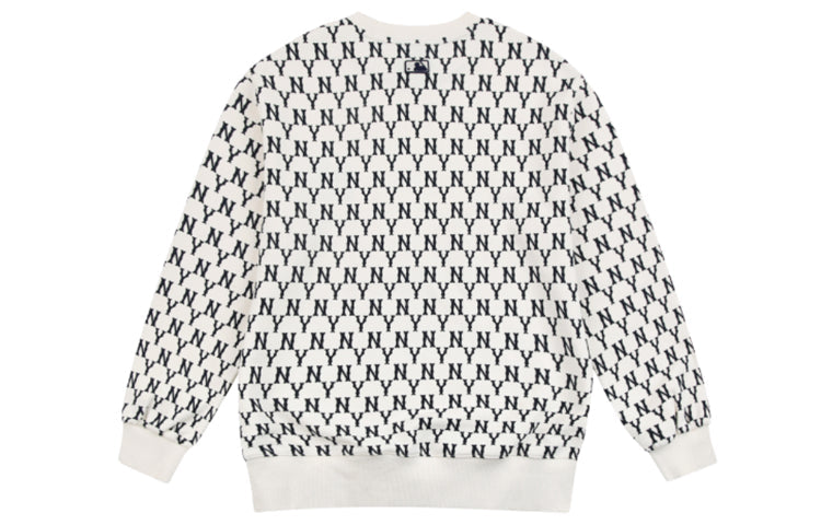MLB New York Yankees Vintage Logo Printing Long-Sleeve Fleece Unisex White 31MTM2011-50I
