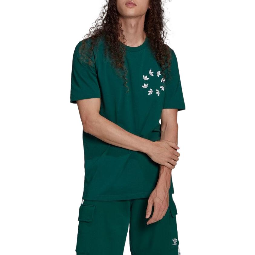 Men's adidas SS22 Solid Color Short Sleeve Logo Label Short Sleeve Green T-Shirt HC4488
