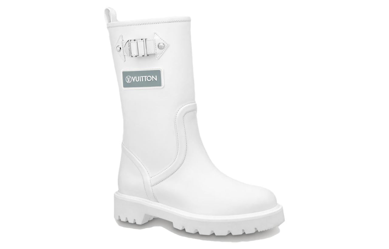 (WMNS) LOUIS VUITTON Territory Flat High Boots 'White' 1A9H8O