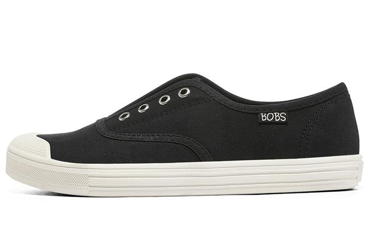 (WMNS) Skechers Bobs B Cool Low-Top Slip-On Shoes Black/White 113826-BLK