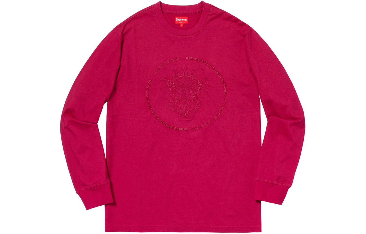 Supreme FW18 Crest L/S Top Magenta Long Sleeves Pullover Hoodie Unisex Purple Red SUP-FW18-388
