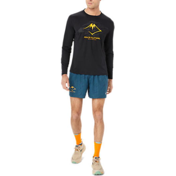ASICS Fujitrail Logo Long Sleeve T-shirt 'Black Yellow' 2011C987-001