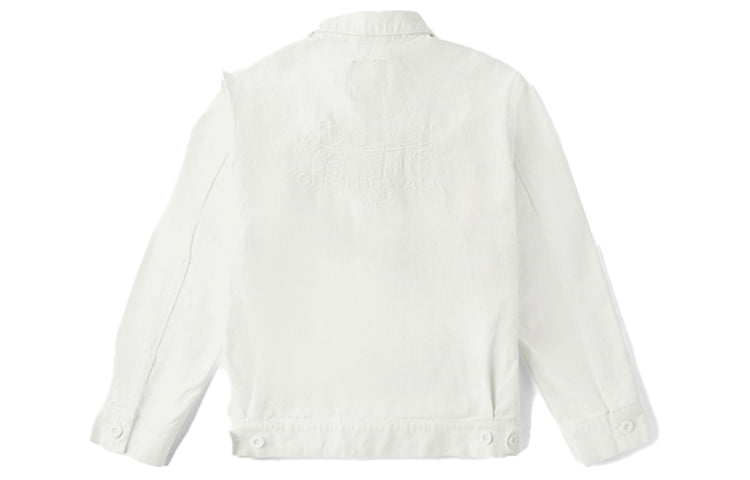 Men's Vans Back Embroidered Logo Jacket White VN0A4URFFS8