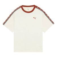 (WMNS) PUMA ESS Elevated MX Tape Short Sleeve T-Shirt 'Alpine Snow' 693758-87