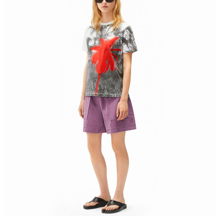 KENZO SS21 520 Series Round Neck Pullover Printing Pattern Short Sleeve White T-Shirt FB52TS6924SA-22