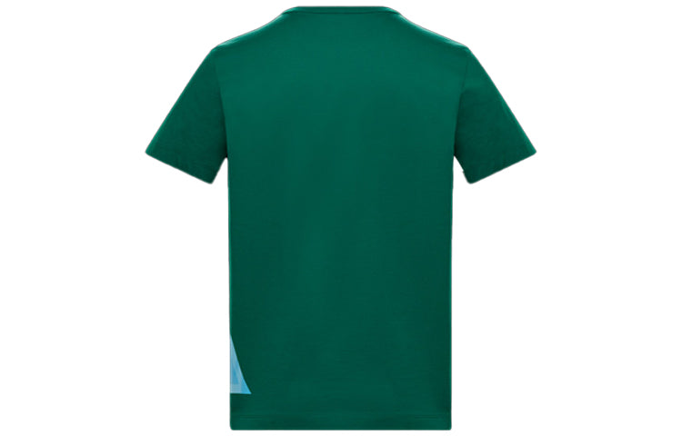 Men's Moncler Colorblock Pattern Alphabet Printing Short Sleeve Green 0918C745108390Y835