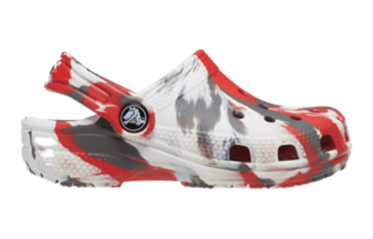 (GS) Crocs Classic Marbled Clogs 'White Red Grey' 207002-884