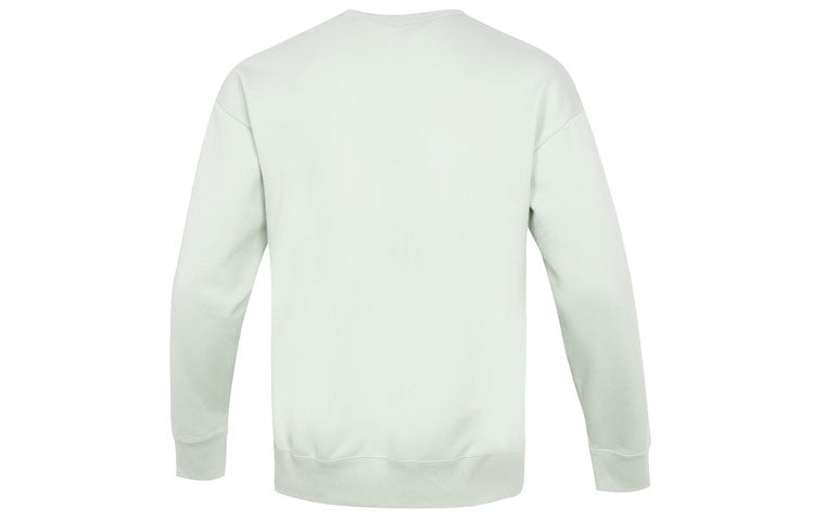 Men's adidas Solid Color Logo Athleisure Casual Sports Pullover Round Neck Green HD1341