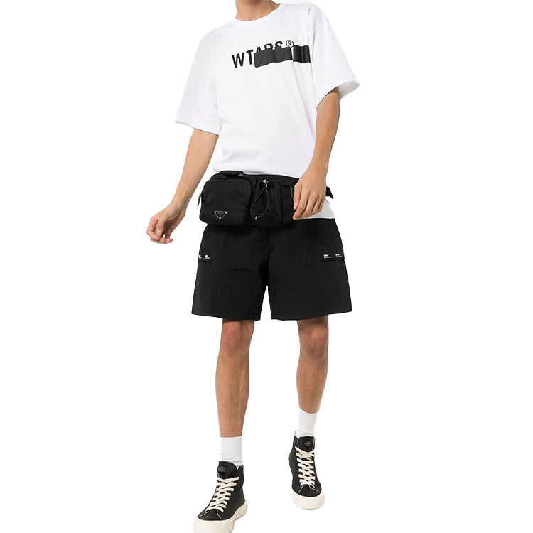 Men's WTAPS logo Printing Short Sleeve White 192ATDT-CSM10