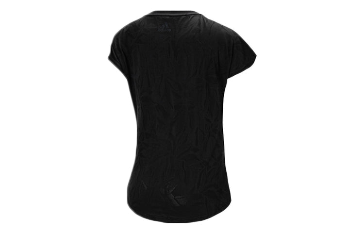 (WMNS) adidas Sports Stylish Short Sleeve 'Black White' DY8679