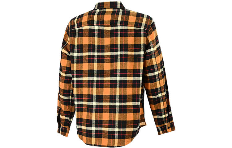 Converse Plaid Patchwork Woven Long Sleeve Button Down Shirt Asia Sizing 'Yellow' 10023802-A01