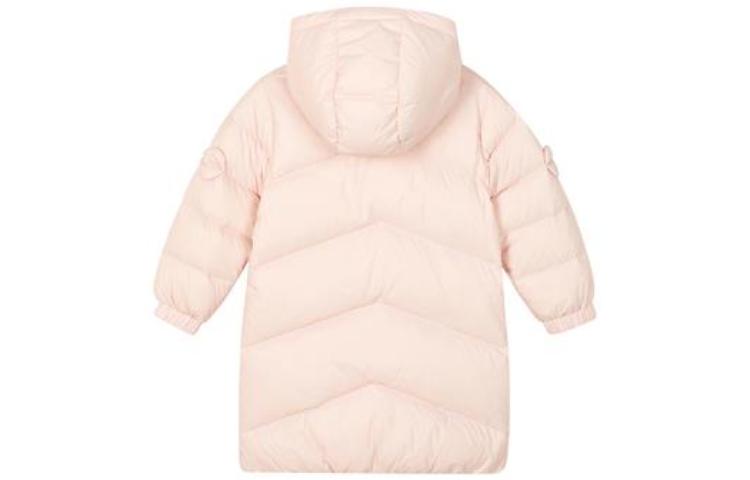 (GS) Skechers Logo Printed Bow Decoration Long Down Jacket 'Pink Blue Purple' L421G128