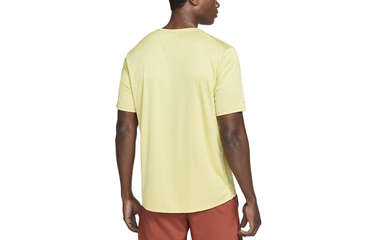 Nike Dri-FIT Wild Run Miler Casual Breathable Running Solid Color Reflective Sports Short Sleeve Yellow DM4816-304