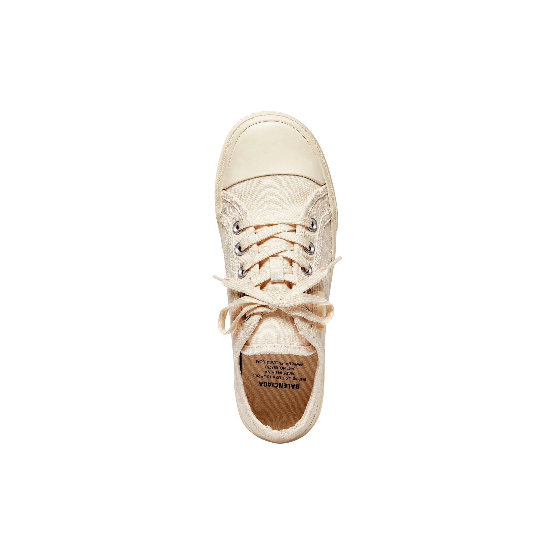 Balenciaga Paris Low Top Sneakers 'White Destroyed Cotton and White Rubber' 688754W3RC59090