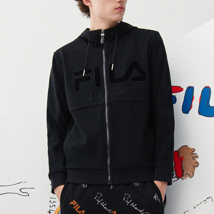 FILA Embroidered logo Knit Sports Jacket Black F11M118501F-BK