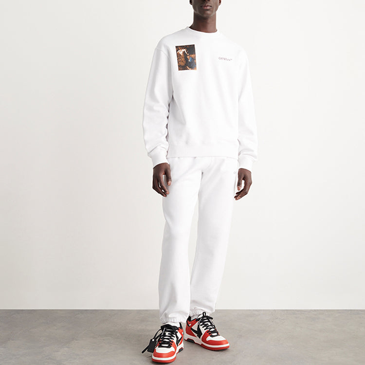 Off-White Caravaggio-print Cotton Sweatshirt FW22 OMBA057S22FLE0010110