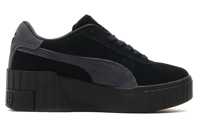 (WMNS) PUMA Cali Wedge Tonal Low Top Casual Skateboarding Shoes Black 385248-03