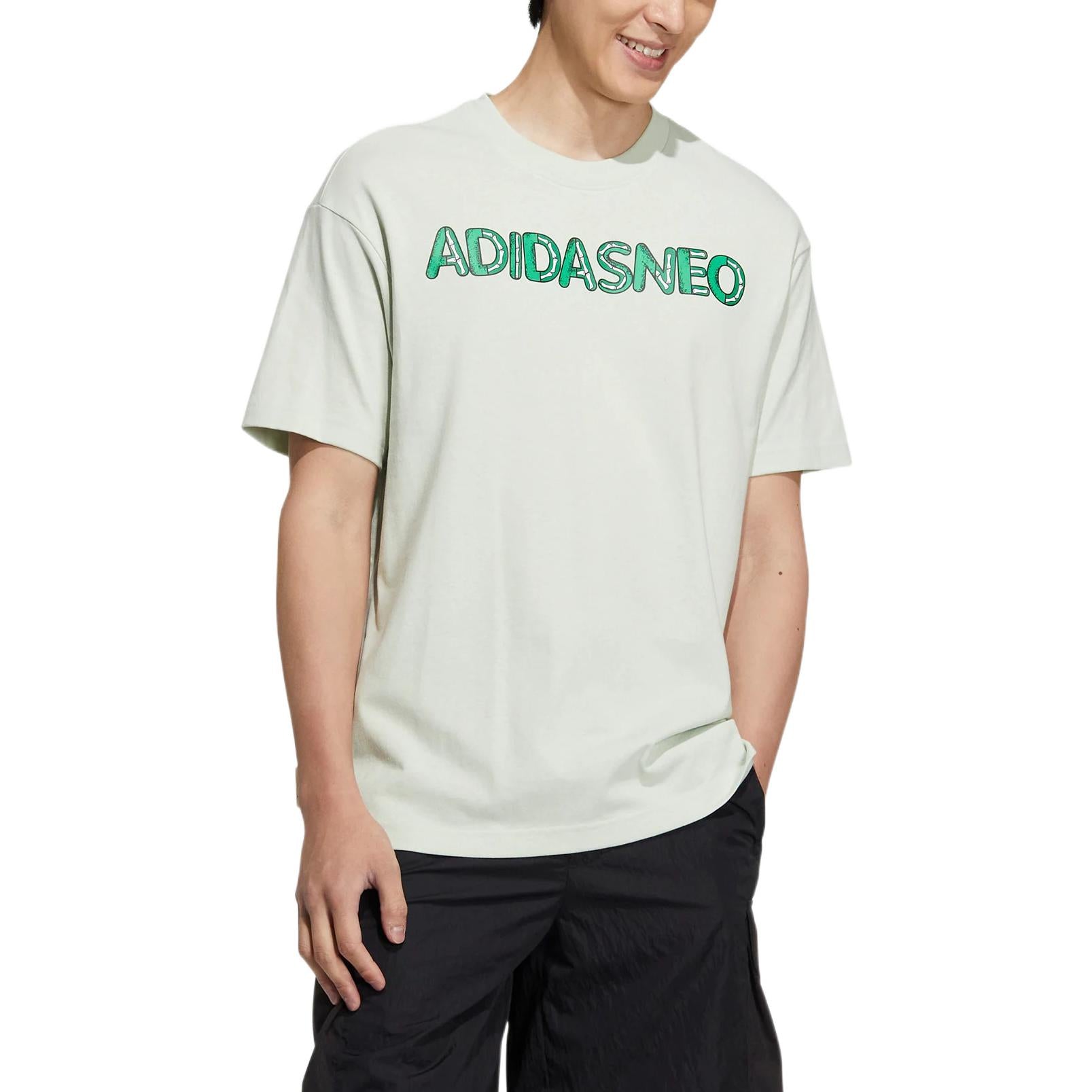 adidas neo x SESAME STREET x JF Crossover Back Printing Pattern Round Neck Short Sleeve Green T-Shirt HM9948