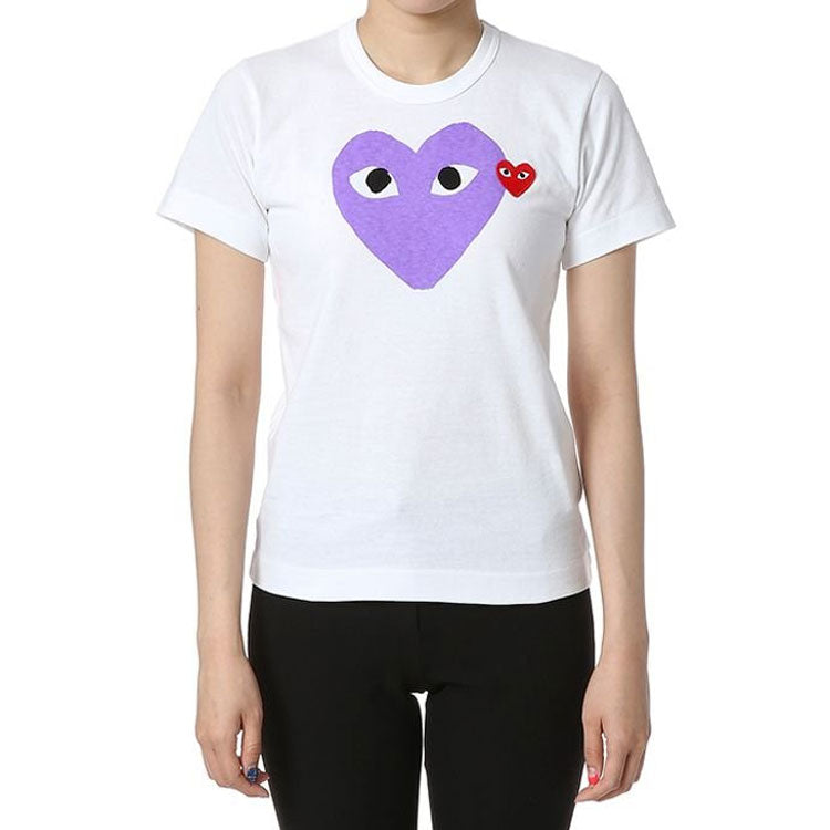 (WMNS) COMME des GARCONS FW25 PLAY Colored Heart Tee 'White' AZ-T105-051-1