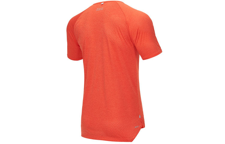 New Balance Solid Color Mesh Round Neck Short Sleeve Orange T-Shirt AMT11252-GP1