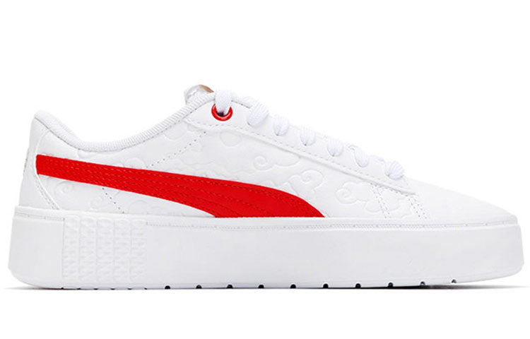 (WMNS) PUMA Smash Platform V2 'Celestial - White High Risk Red' 381156-01