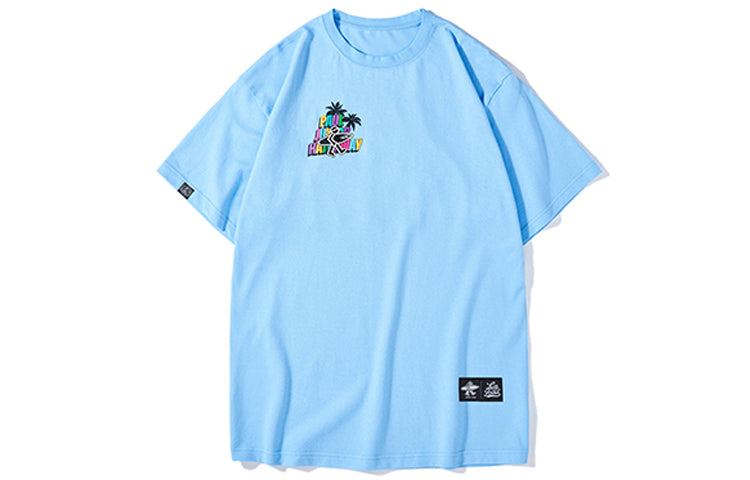 PJs Vigor Beach Surf Pattern Printing Short Sleeve Unisex Blue 20SSTS10304-P