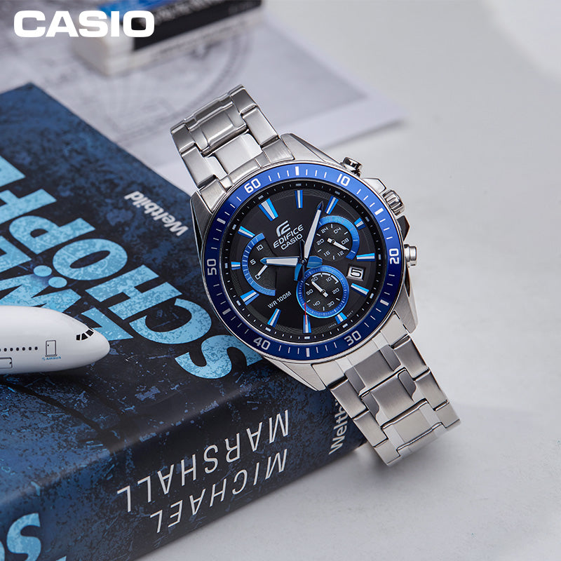 CASIO Waterproof EDIFICE Stainless Steel Strap Mens Blue Analog EFR-552D-1A2VUPRD