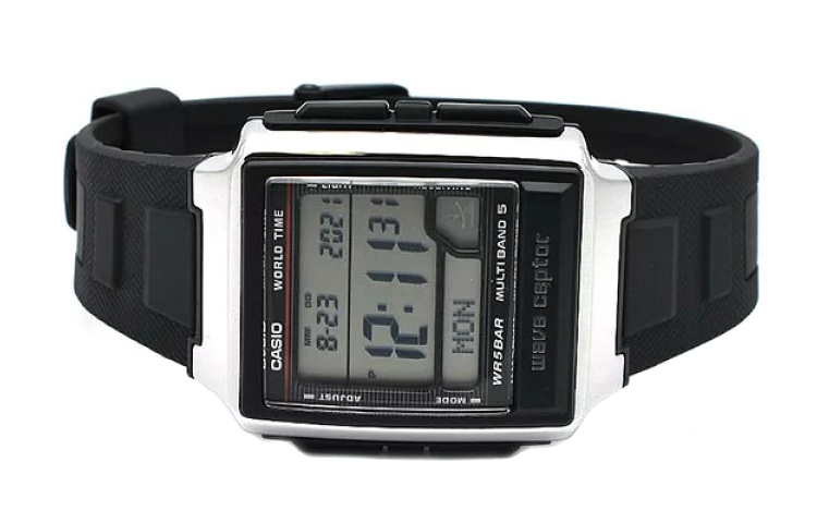 Men's CASIO Business Casual Stainless Steel Strap quartz Watch Small Business Mens Black Analog WV-59R-1AJF