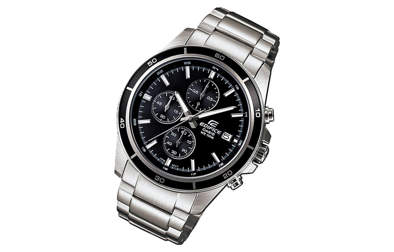 CASIO EDIFICE Serieses Men's Black/Silver Black DialSilver Strap Mens BlackSilver Analog EFR-526D-1AVUDF