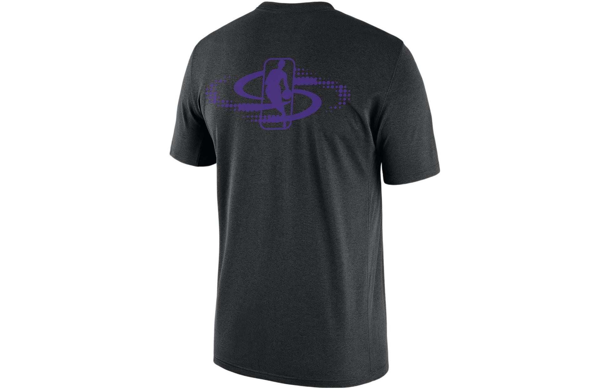 Nike NBA Los Angeles Lakers Courtside Logo Printing Round Neck Pullover Short Sleeve Black DH6745-010