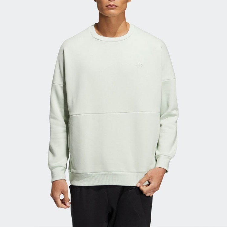 adidas Minimalistic Alphabet Printing Round Neck Sports Unisex flax Green HM2690