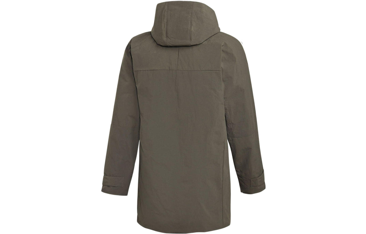 adidas Duck Down Full Zip Hooded Grey Parka Jacket DH5027