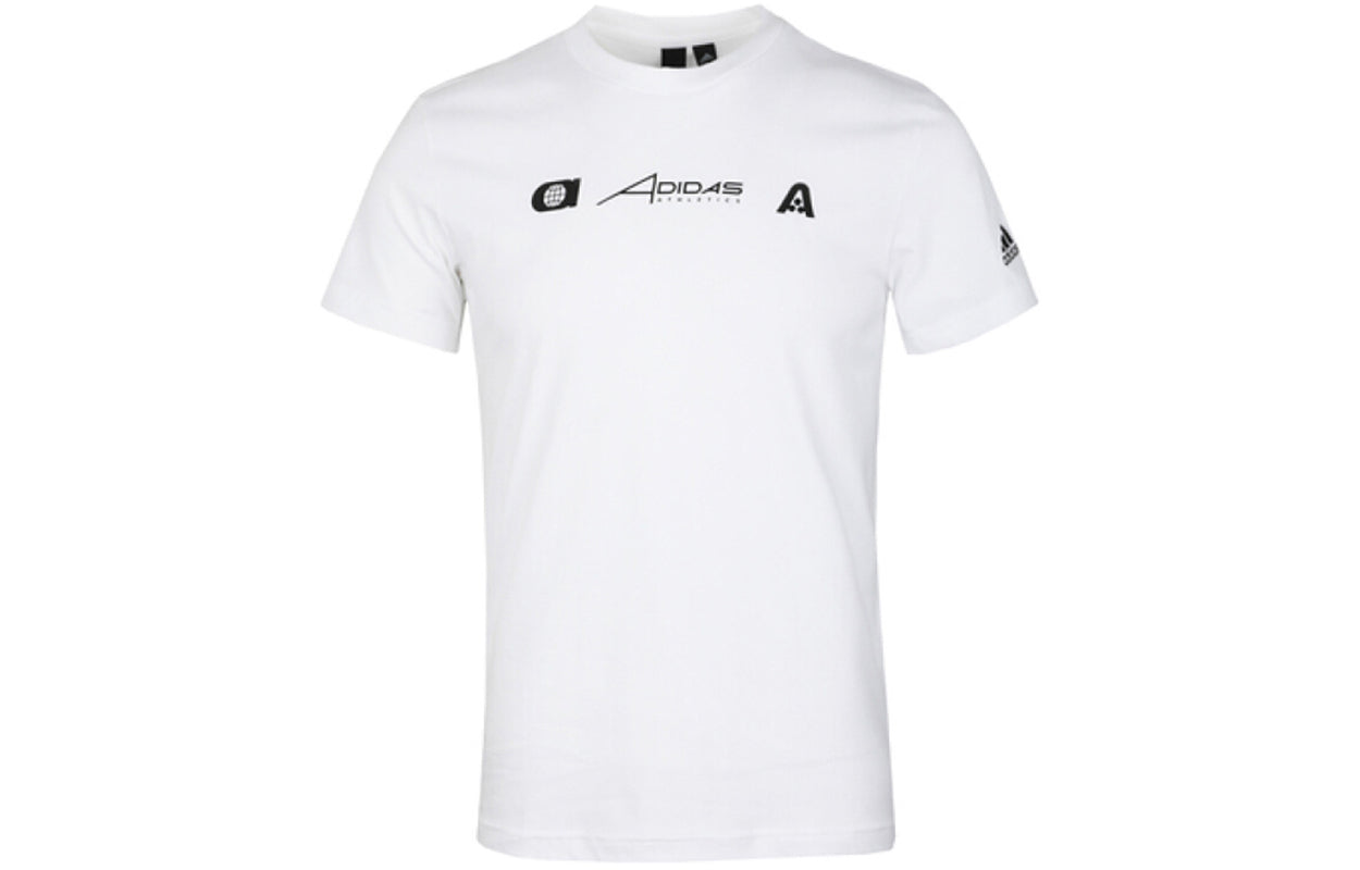 adidas Sports Training Casual Round Neck Short Sleeve White FT2796