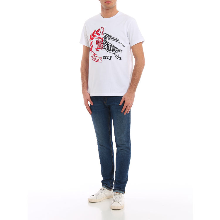 Burberry Cotton Embroidery Knight GS White 80049681
