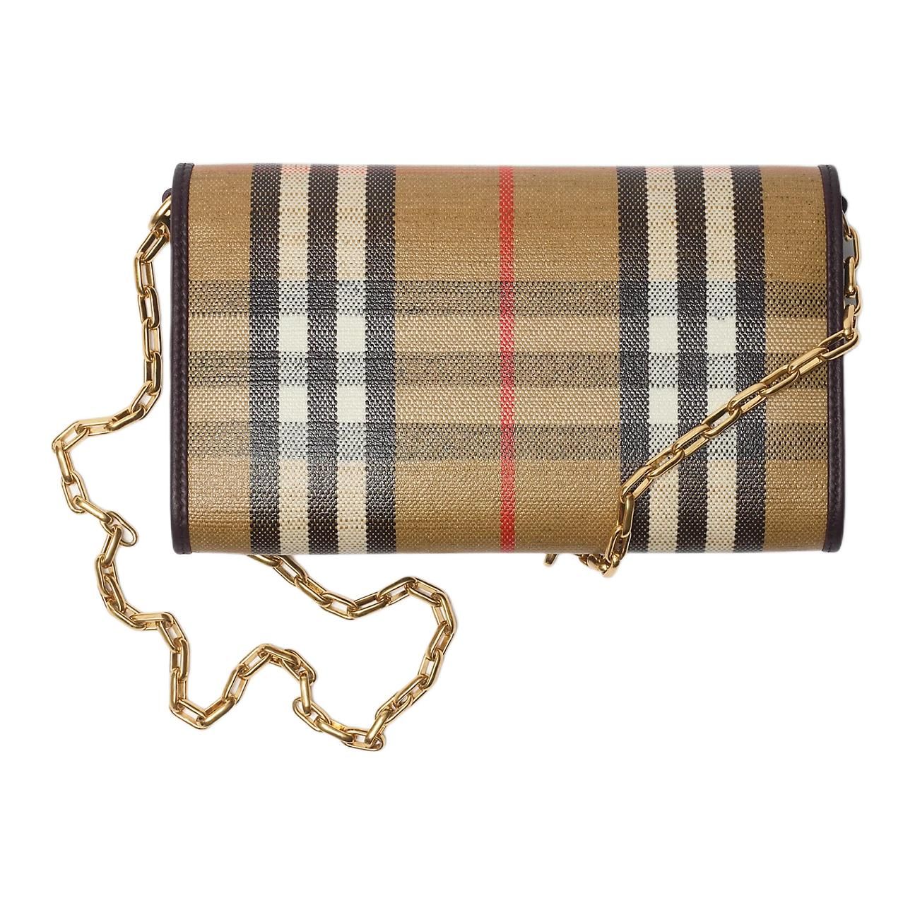 (WMNS) Burberry 25 Highlands Chain Strap Wallet 'Sand' 81122741