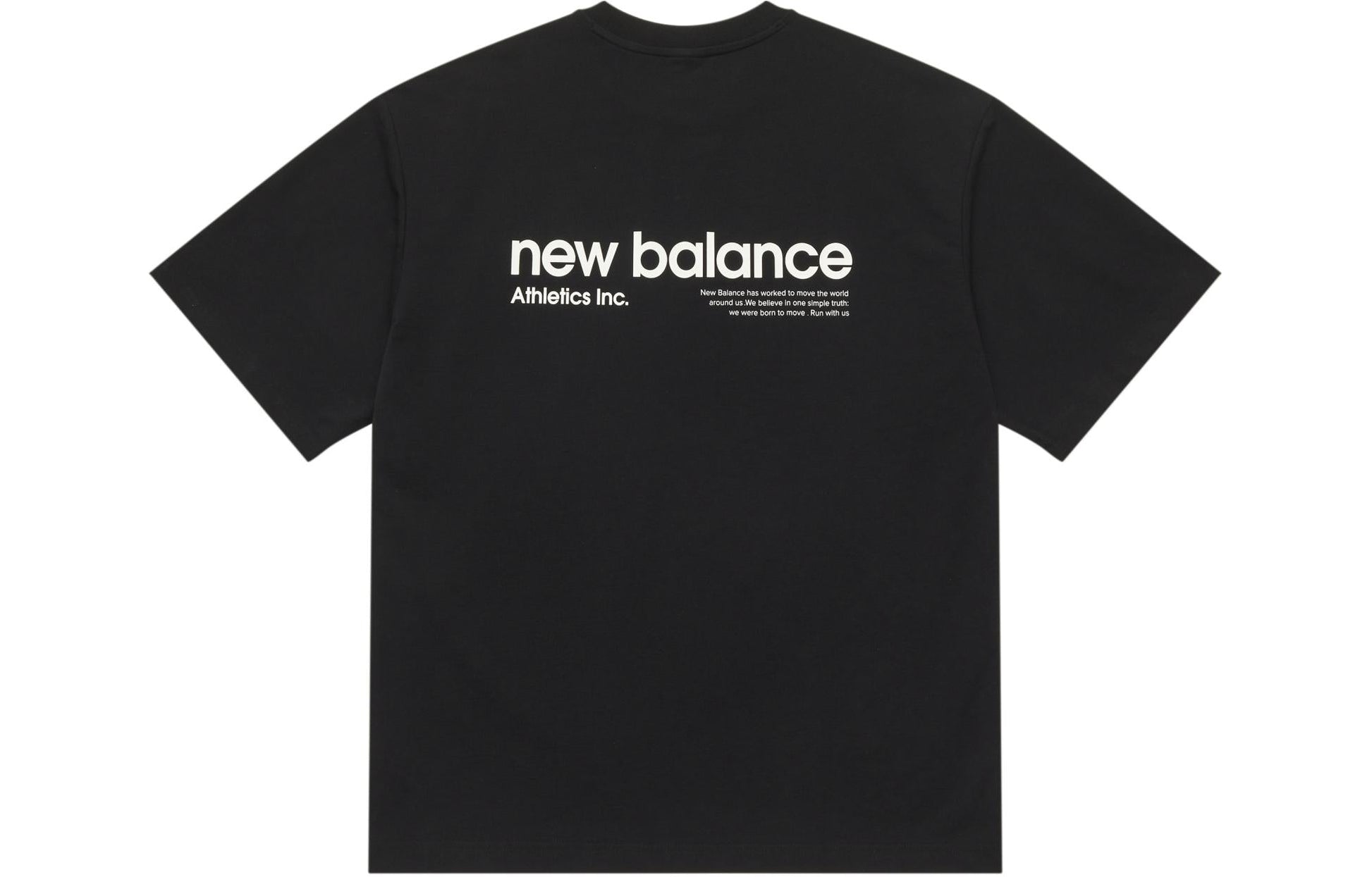 New Balance Linear Heritage Brushed Back Jersey Oversized T-Shirt Asia Sizing 'Black' AMT42335-BK
