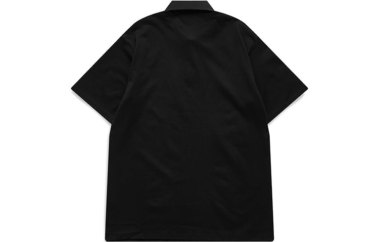 Men's FILA FUSION Casual Sports Breathable lapel Short Sleeve Polo Shirt Black T11M121118F-BK