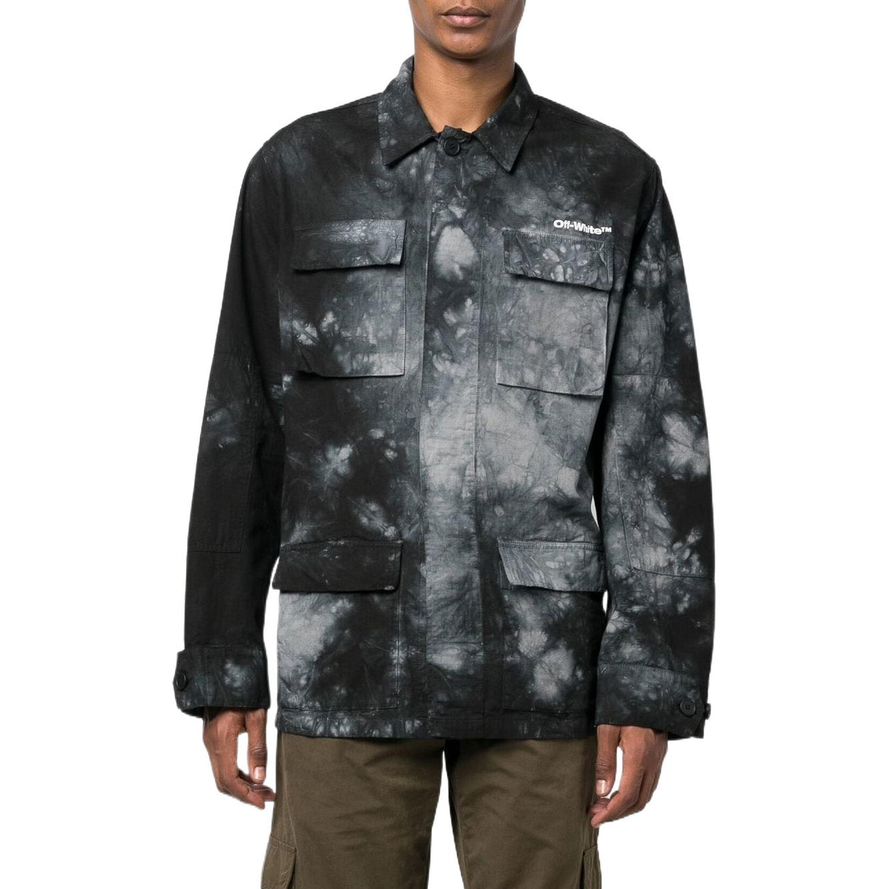 Off-White Arrow Tie Dye overshirt 'Black' OMEA354F22FAB0020501