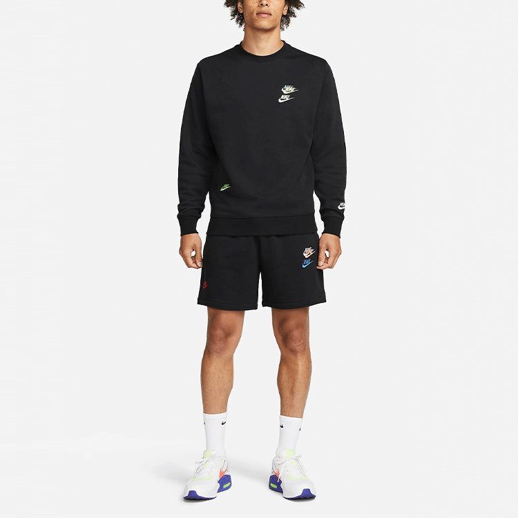 Nike Sportswear Sport Embroidered Logo Sports Round Neck Pullover 'Black' DM8886-010