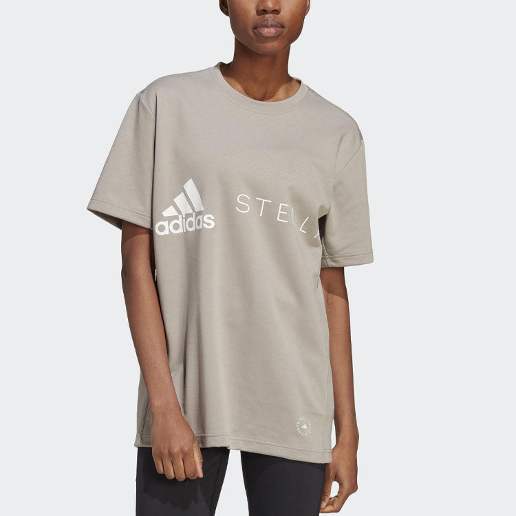 (WMNS) adidas By Stella McCartney logo-print T-shirt 'Grey' HY1141