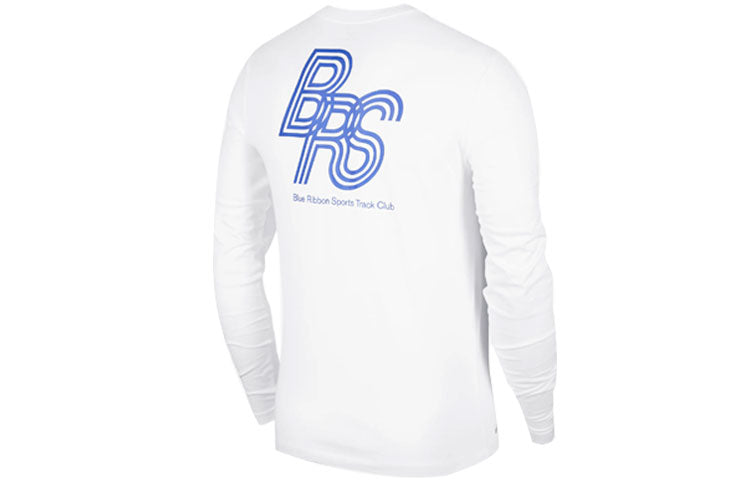 Nike Dri-Fit Printing Running Sports Long Sleeves White DH4345-100