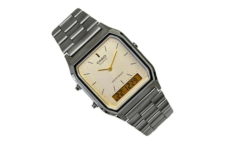 CASIO Water Resistant Stainless Steel Strap Digital Combo 'Gray Analog' AQ-230GG-9A
