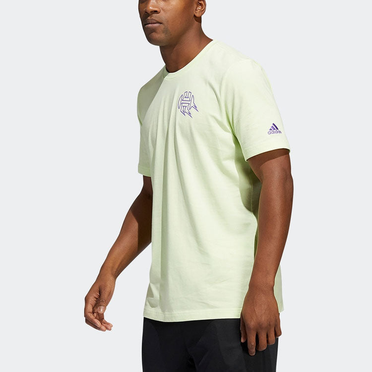 adidas Basketball Printing Sports Round Neck Short Sleeve Orange Green HF1735
