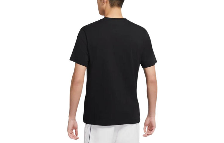 Nike Logo Camouflage Printing Round Neck Pullover Short Sleeve Black DD8592-010