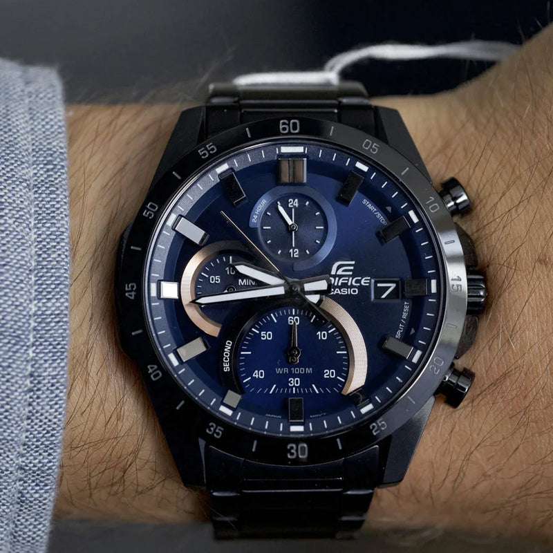 CASIO EDIFICE Waterproof Mens Black Analog EFR-571DC-2AV