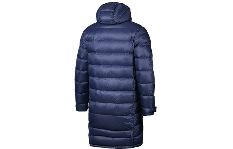 adidas Real Madrid Soccer/Football Stay Warm hooded mid-length Down Jacket Navy Blue FQ3317