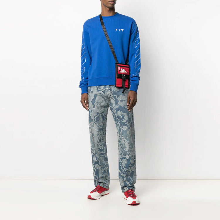 Off-White SS21 Round Neck Long Sleeves Version Blue OMBA025S21FLE0024501