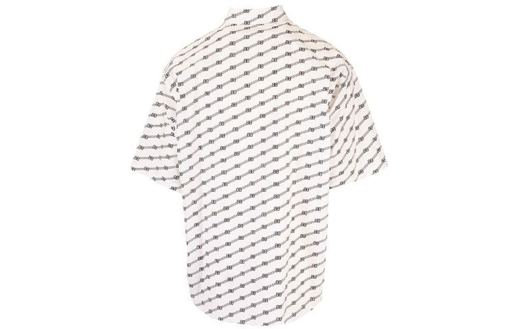 Balenciaga License Short Sleeve Shirt Large Fit 'White' 626938TILS79040